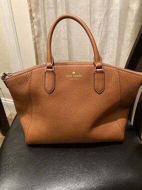 kate spade Tan Pebbled Leather Tote with Gold Hardware